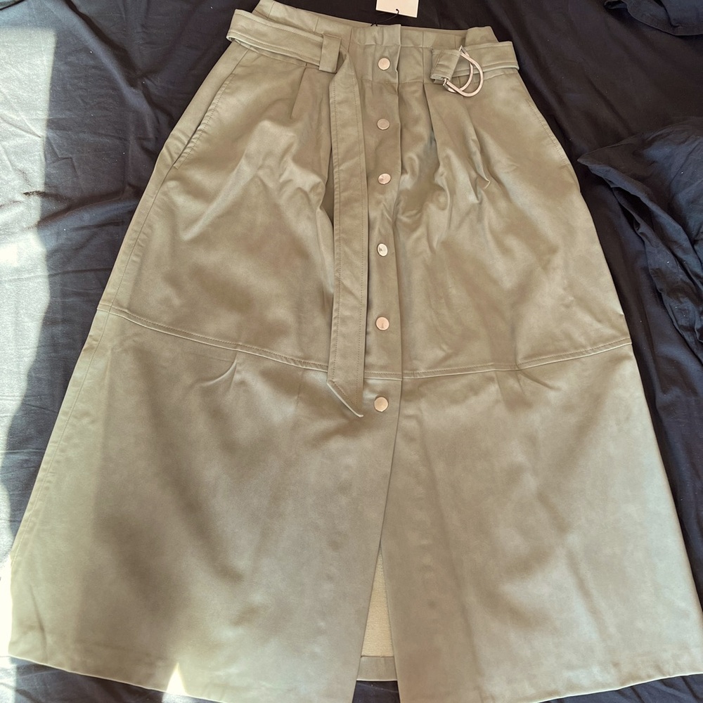 Faux leather midi  skirt